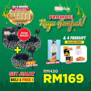 LAMPU RAYA - (SET JIMAT) BELI 2 FREE 1 + 4 FREEGIFT BERNILAI RM69